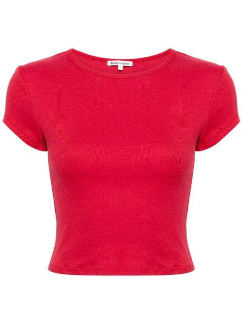Reformation Muse cropped T-shirt - Red - zdjęcie produktu nr 1