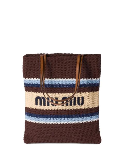Miu Miu crochet tote bag - Brown - zdjęcie produktu nr 1