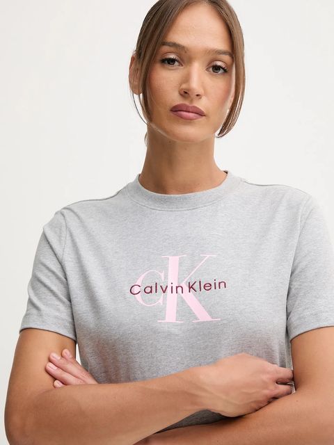Calvin Klein Jeans t-shirt bawełniany damski kolor szary LV047B865G