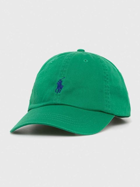 Polo Ralph Lauren czapka z daszkiem bawełniana kolor zielony gładka 211912843 - zdjęcie produktu nr 1