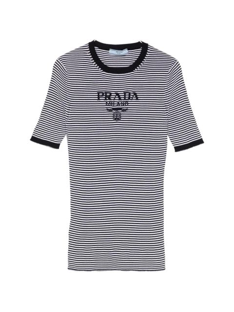 Prada striped logo T-shirt - White - zdjęcie produktu nr 1