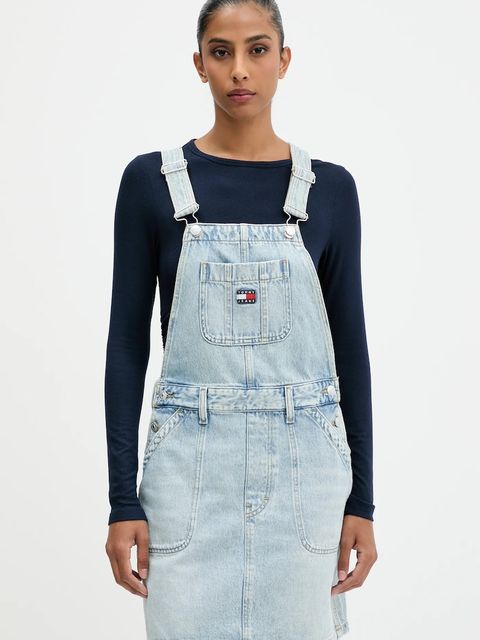 Tommy Jeans sukienka jeansowa kolor niebieski mini rozkloszowana DW0DW22149 - zdjęcie produktu nr 1