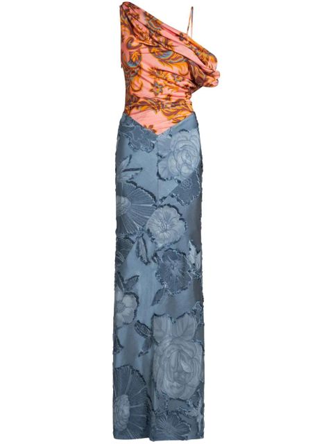 ETRO contrasting-panel maxi dress - Blue - zdjęcie produktu nr 1