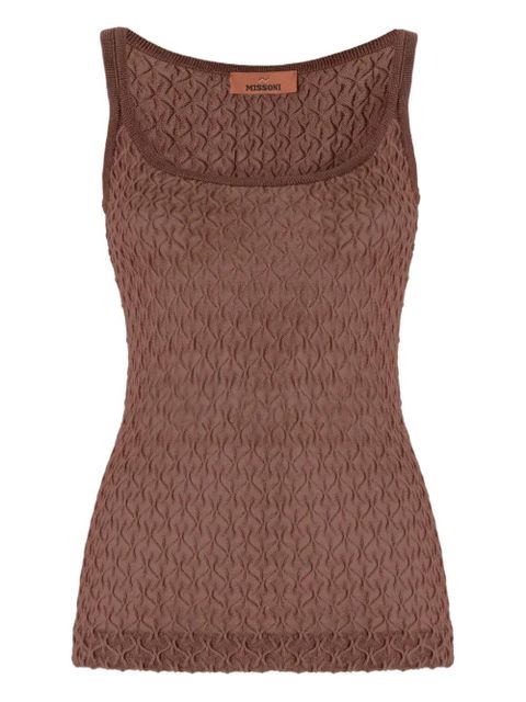 Missoni textured sleeveless tank top - Brown - zdjęcie produktu nr 1