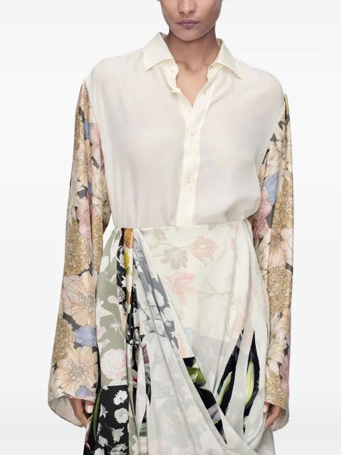 Maison Margiela floral-sleeve shirt - Neutrals