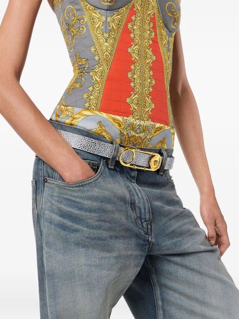 Versace Medusa-head leather belt - Grey