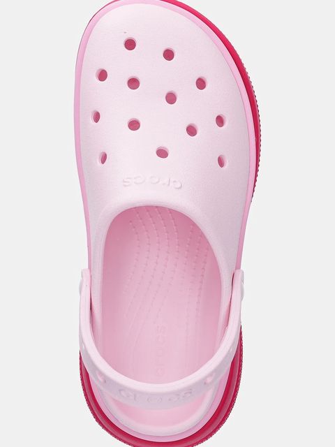 Crocs klapki Classic Stacked Clog damskie kolor różowy na platformie 211355
