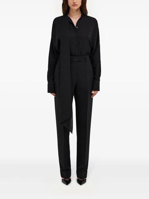 Ferragamo sash-collar silk blouse - Black