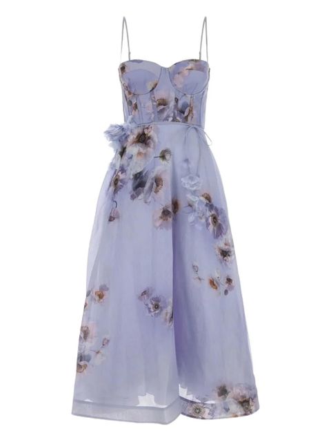 ZIMMERMANN Hypnotic Picnic floral-print midi dress - Purple - zdjęcie produktu nr 1