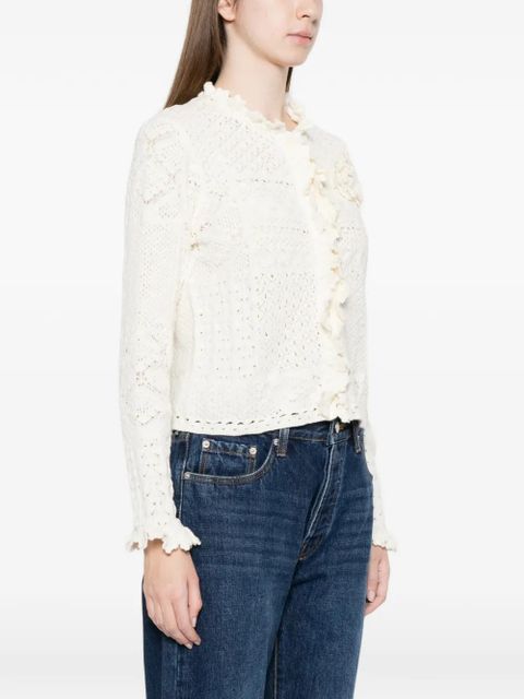 Ba&Sh ruffled crochet cardigan - Neutrals