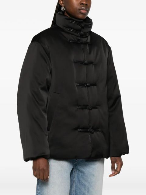 Róhe satin-effect puffer jacket - Black