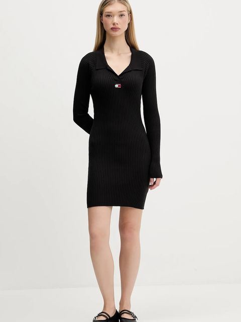 Tommy Jeans sukienka kolor czarny mini dopasowana DW0DW22183 - zdjęcie produktu nr 2