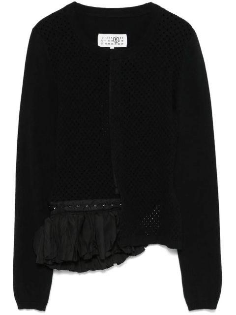 MM6 Maison Margiela pointelle-knit cardigan - Black - zdjęcie produktu nr 1