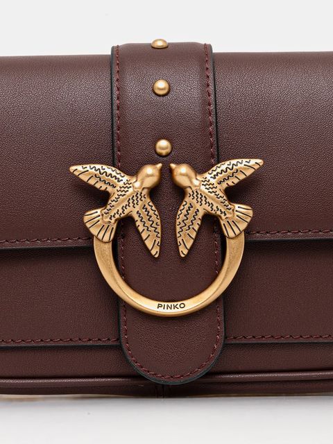 Pinko torebka skórzana kolor brązowy 100061 A0F1