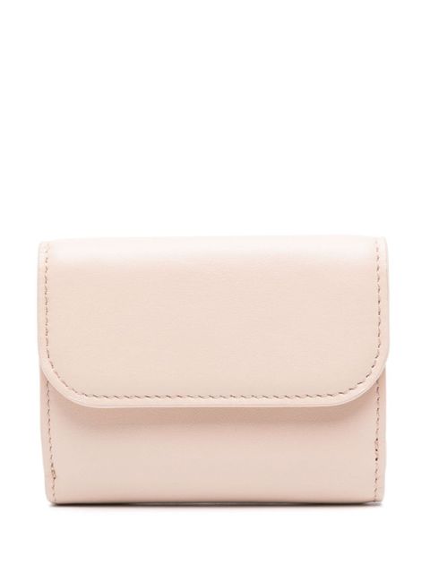 Chloé embroidered-logo leather wallet - Pink