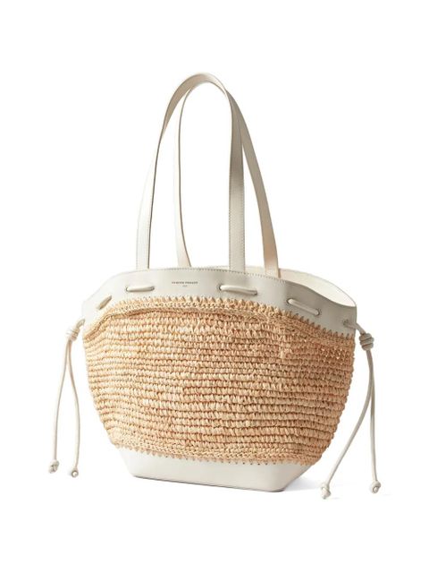 Claudie Pierlot Alban straw knot tote bag - Neutrals