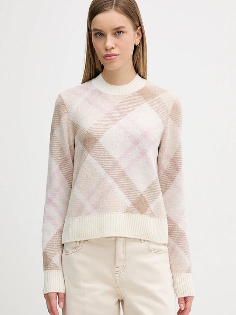 Barbour sweter z dodatkiem wełny Sara damski kolor beżowy LKN1728 - zdjęcie produktu nr 1