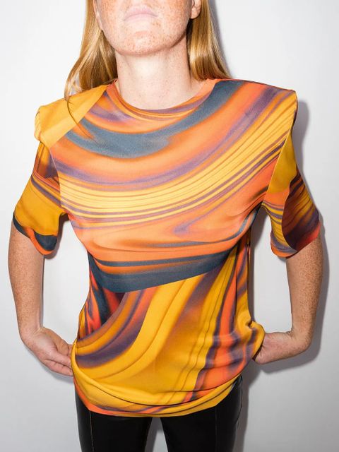 The Attico Bella abstract-print T-shirt - Orange - zdjęcie produktu nr 2