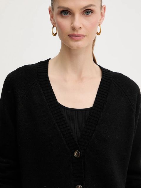Silvian Heach kardigan z domieszką wełny MATHIS damski kolor czarny GPA25234CD