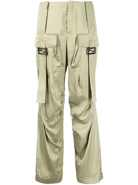 FENDI satin-finish cargo trousers - Green - zdjęcie produktu nr 1