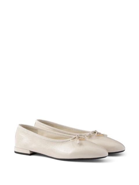 Prada leather ballerina shoes - Neutrals - zdjęcie produktu nr 2