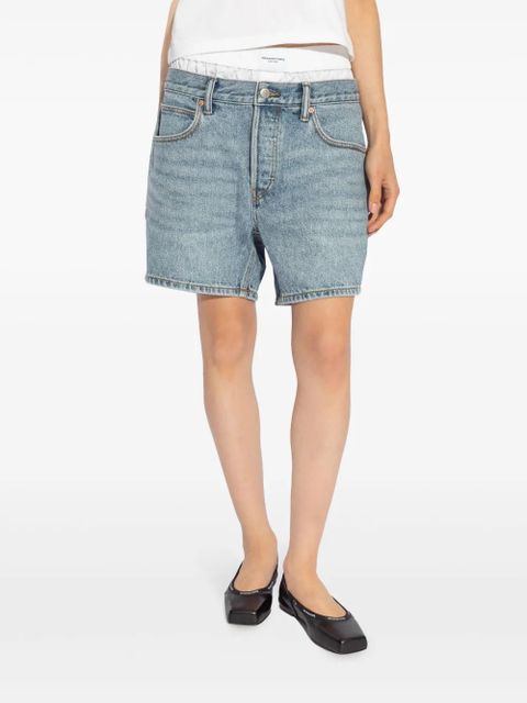 Alexander Wang layered denim shorts - Blue