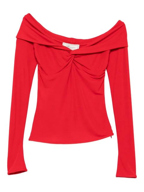 Blumarine twist-detail off-shoulder top - Red - zdjęcie produktu nr 1