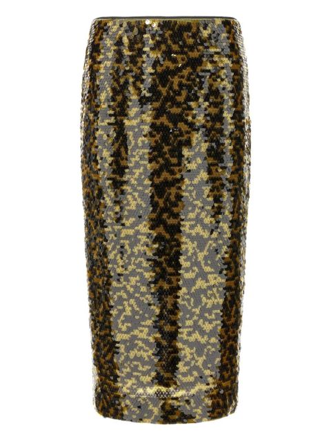 STAUD Ciara sequined midi skirt - Brown - zdjęcie produktu nr 1