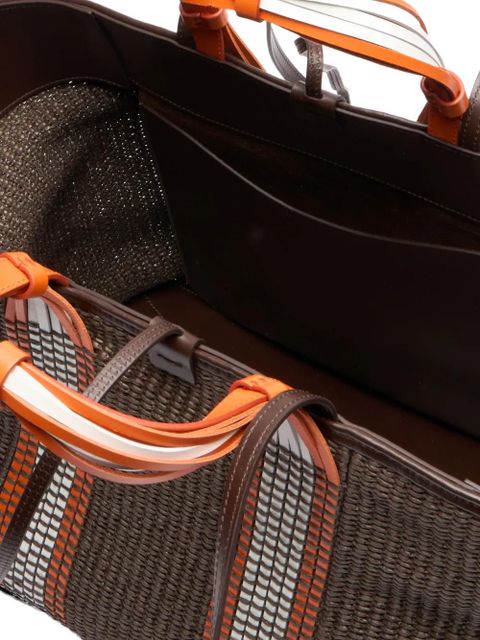 Casadei Amalfi woven shoulder bag - Brown