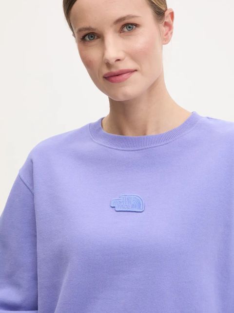 The North Face bluza bawełniana Nature Relaxed damska kolor fioletowy z aplikacją NF0A8BVX0YI1