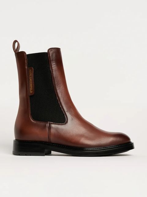 Karl Lagerfeld sztyblety BLAKE damskie kolor brązowy na płaskim obcasie KL41460 - zdjęcie produktu nr 1