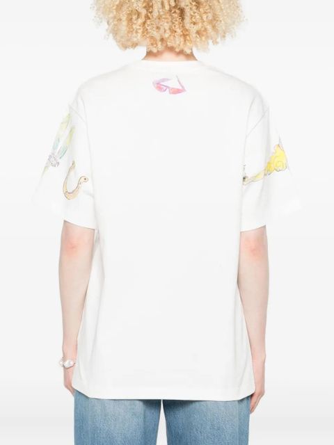 ALEMAIS Anouk illustration-print cotton T-shirt - White