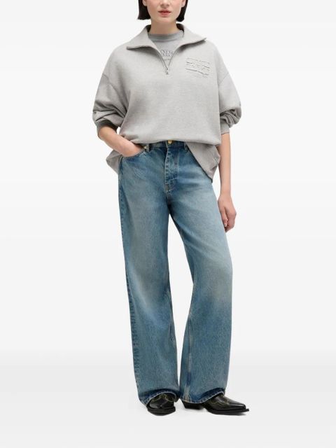 GANNI logo-patch jeans - Blue