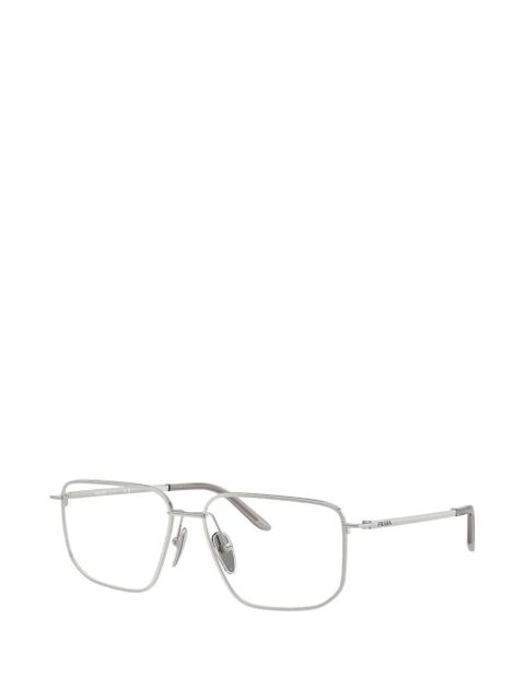 Prada Eyewear rectangle glasses - Silver - zdjęcie produktu nr 2