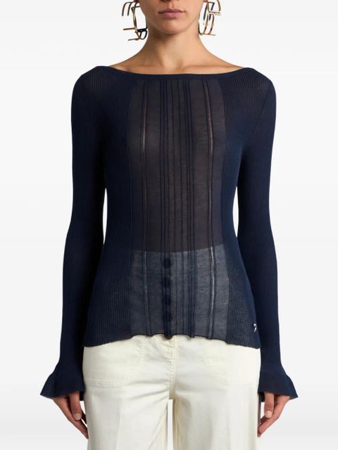 ETRO see-through jacquard sweater - Blue - zdjęcie produktu nr 2
