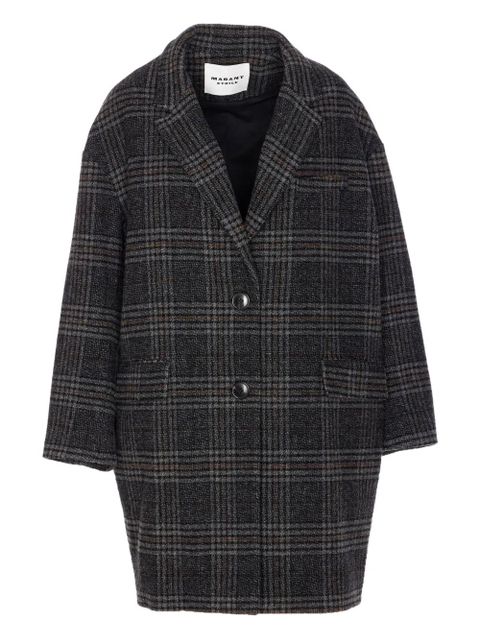 MARANT ÉTOILE checked wool single-breasted coat - Grey - zdjęcie produktu nr 1