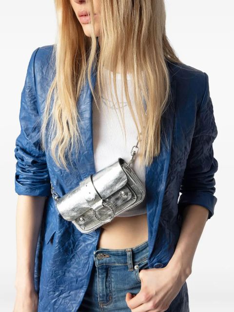 Zadig&Voltaire metallic leather crossbody bag - Silver
