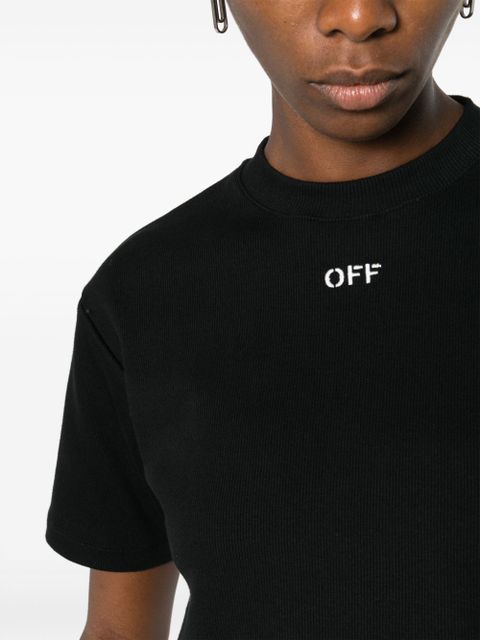 Off-White Off-Stamp cropped T-shirt - Black