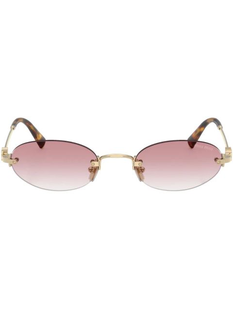 Miu Miu Eyewear oval-frame sunglasses - Gold - zdjęcie produktu nr 1