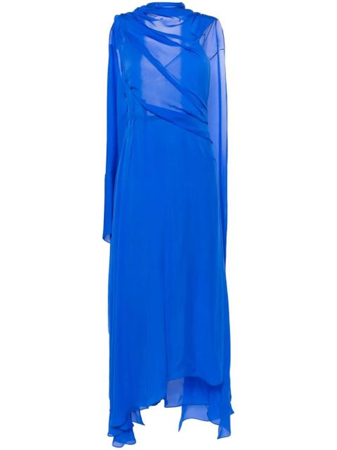 Givenchy draped silk maxi dress - Blue