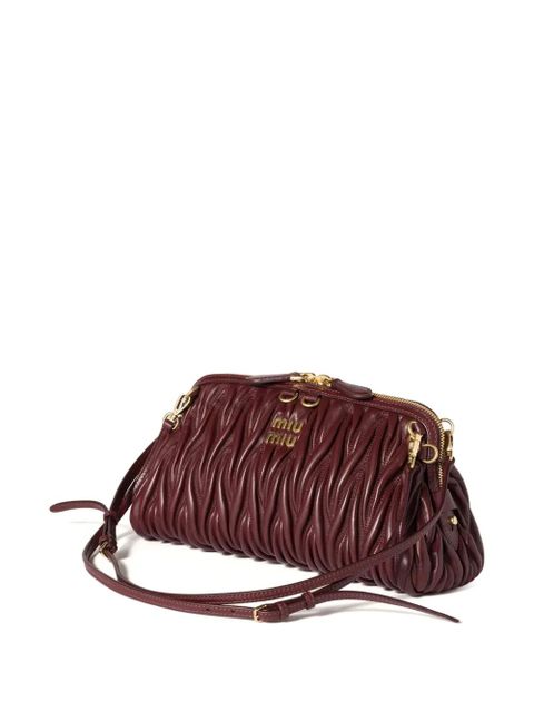 Miu Miu matelassé leather clutch bag - Red