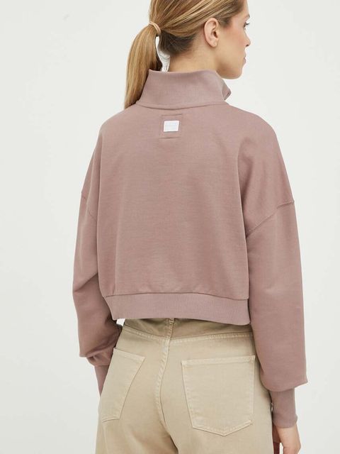 G-Star bluza bawełniana damska kolor brązowy gładka