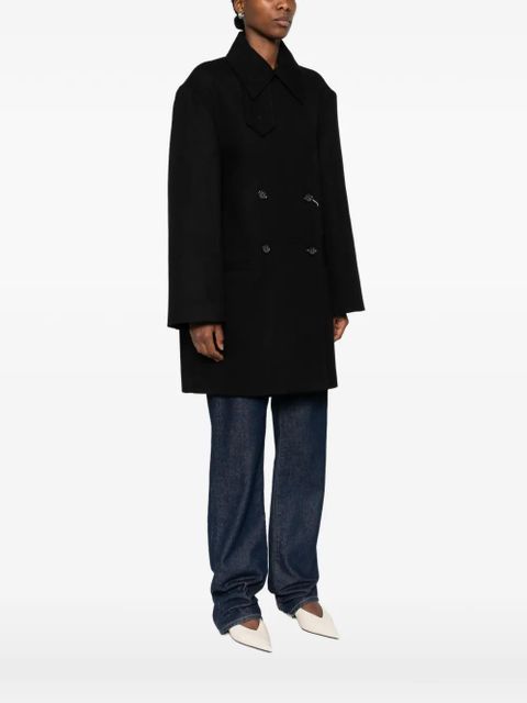 TOTEME Broad double-breasted peacoat - Black