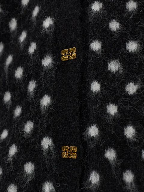 GANNI polka dot button-up cardigan - Black