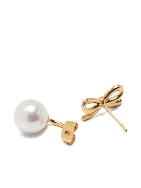 Self-Portrait pearl bow earrings - Gold - zdjęcie produktu nr 2