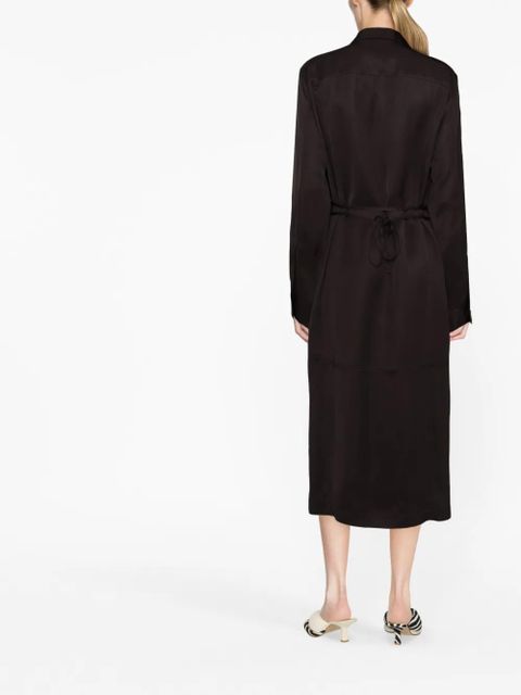 Jil Sander single-breasted belted-waist coat - Brown