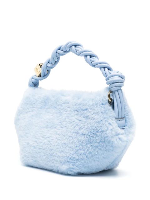 GANNI mini Bou faux-fur crossbody bag - Blue