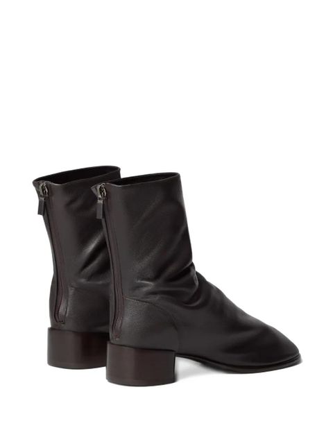 LEMAIRE glove zip ankle boots - Brown