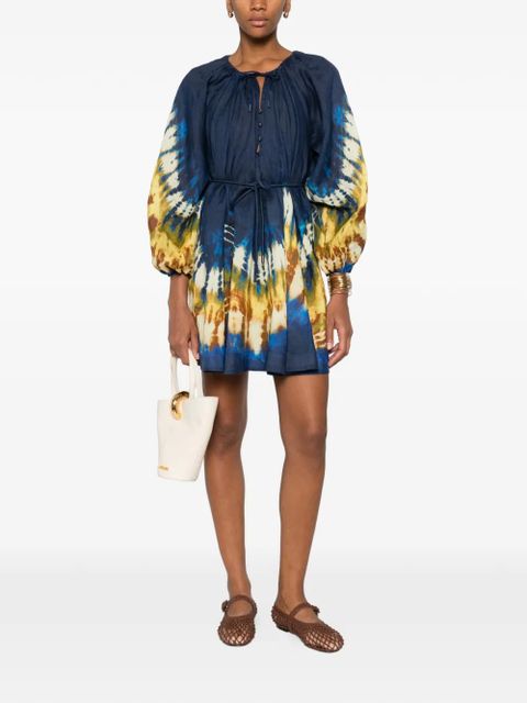 ALEMAIS Martine belted mini dress - Blue