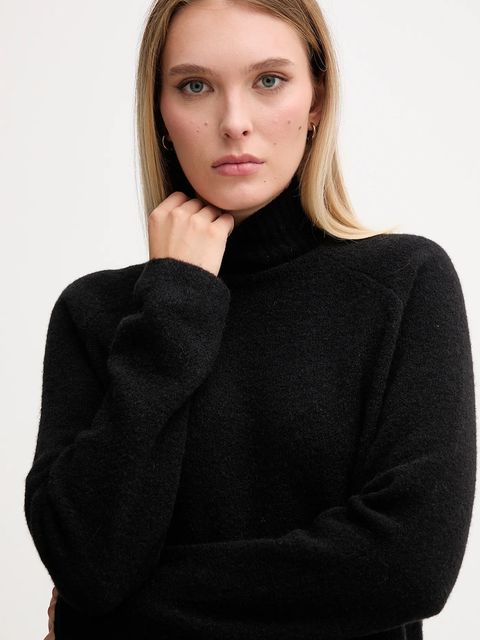 Gaudi sweter damski kolor czarny z golfem 521FD53011